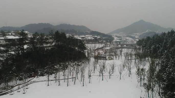 安吉灵峰雪景航拍