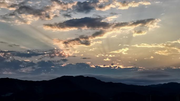 傍晚夕阳黄昏岁月变迁