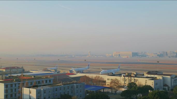 飞机起飞 飞机降落 机场大景 停机延时