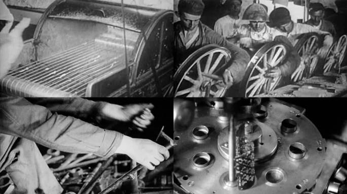 十九世纪工业文明工人机械化车床铣床
