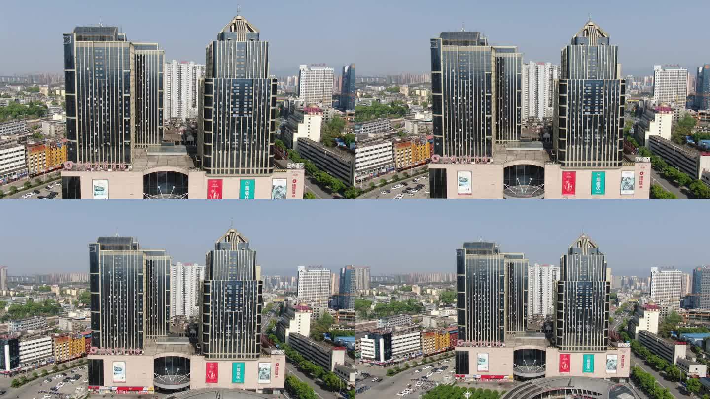 大气航拍湖南湘西城市商业广场 (2)