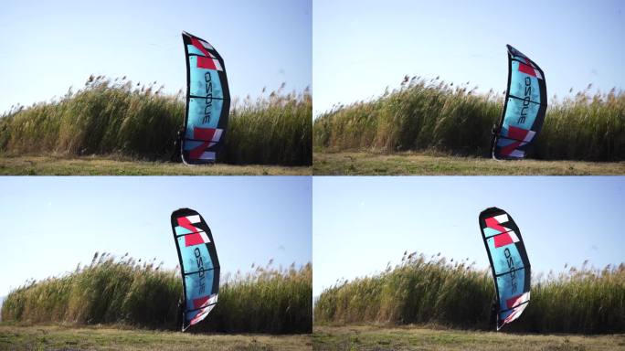 湖边滑翔伞