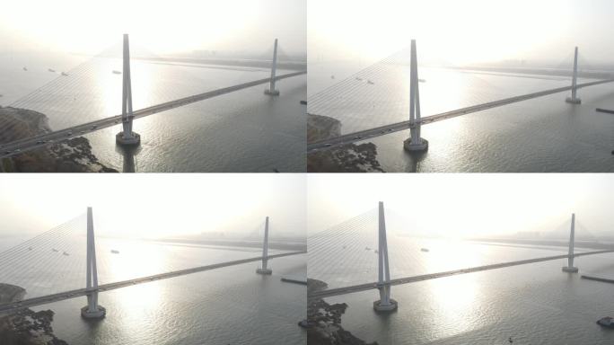 南京江心洲长江大桥4K航拍原素材