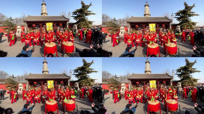 民俗表演敲锣打鼓常山战鼓