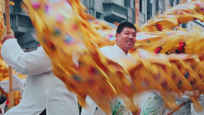 4K春节元宵节舞龙舞狮