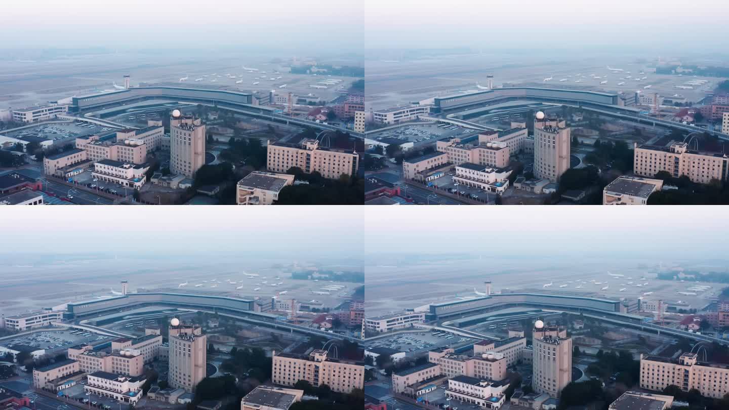 上海虹桥机场建筑物空镜