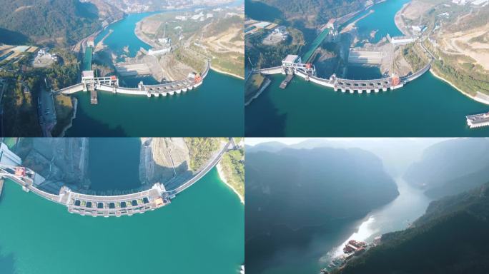 航拍湖北宜昌长阳县清江隔河岩水电站