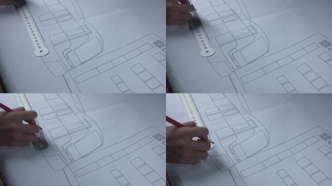 【4K灰度】美女设计师设计电车结构