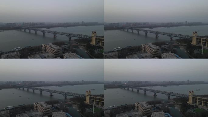 南京长江大桥4K航拍原素材