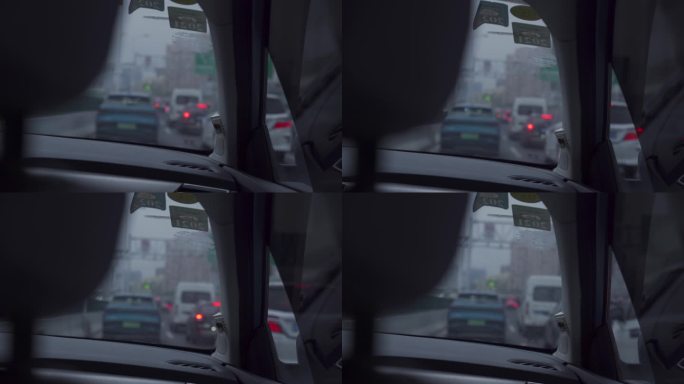 城市高架桥副驾驶室视角车