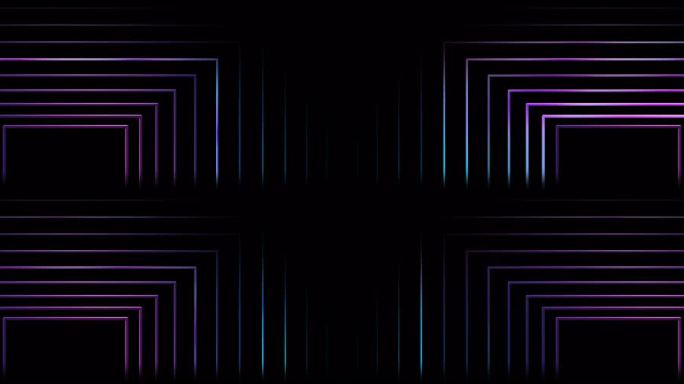 蓝紫色迷幻 几何方块框闪烁