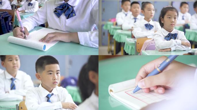 小学生 学校 上课 举手