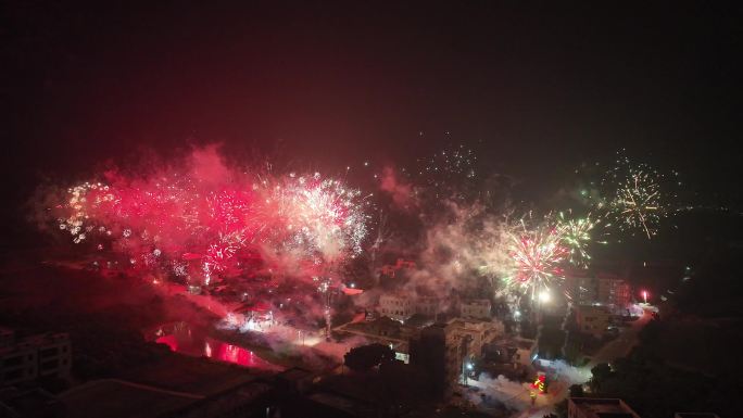 4K烟花 农村烟花素材