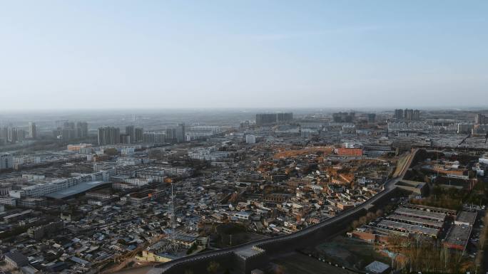 城墙内外 高楼大厦 平房林立