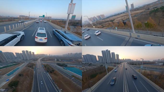 郑州陇海高架桥穿越机航拍