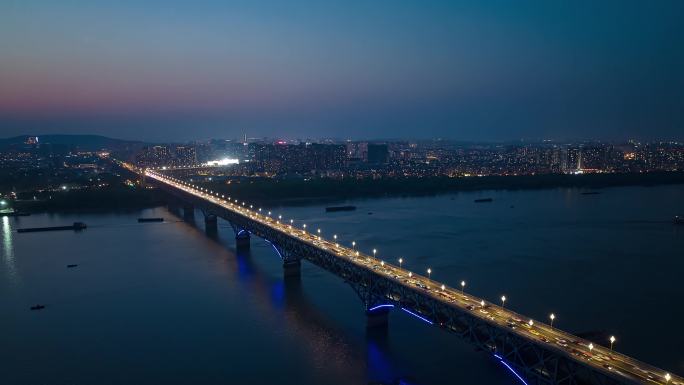 南京长江大桥夜景延时摄影 御3航拍4K
