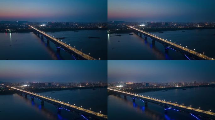 南京长江大桥夜景延时摄影 御3航拍4K