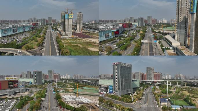 武汉城市街景航拍 宜家 荟聚 轨道交通
