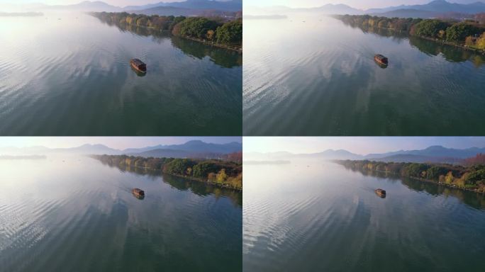 杭州西湖美景 泛舟湖上