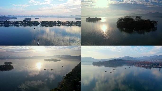 【合集】清晨西湖日出 水天一色