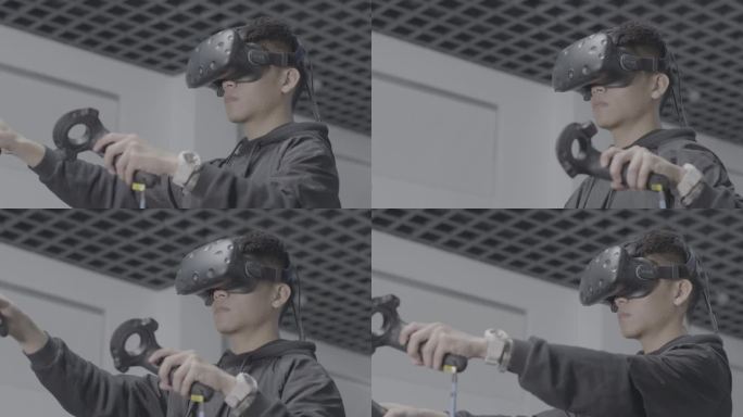 【4K灰度】VR头盔操作VR手柄VR游戏