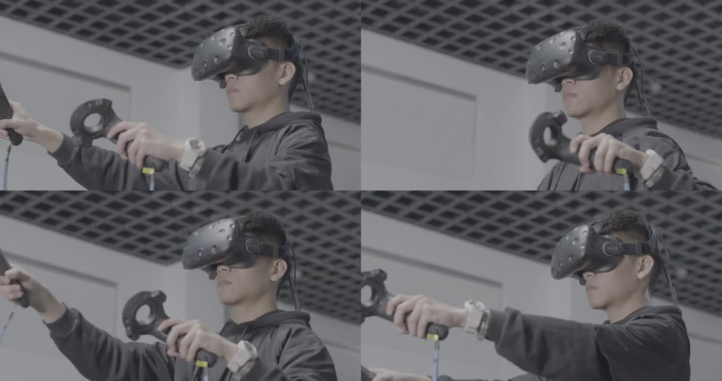 【4K灰度】VR头盔操作VR手柄VR游戏