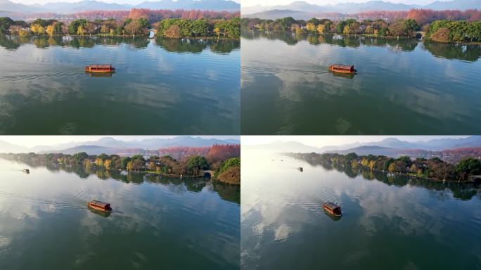 杭州西湖美景 泛舟湖上