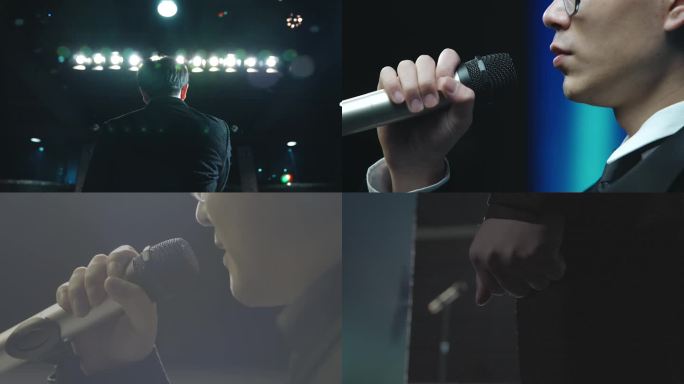 上台讲话发言商务男士成功会场主持人4k