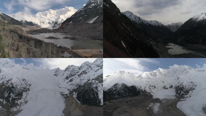 米堆冰川航拍4K原片