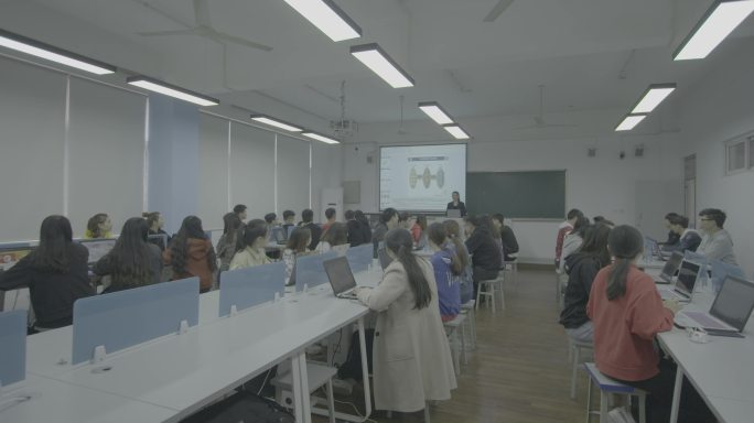 【4K灰度】电子课件老师讲课大学课堂