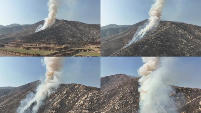 明火山火救援无人机勘察山火野外火警出勤