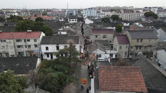 上海浦东新区新场镇全景4K航拍原素材