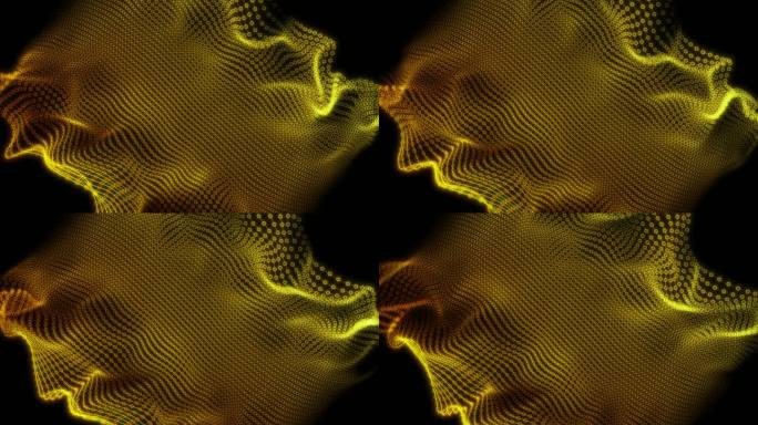 金色抽象流体粒子背景