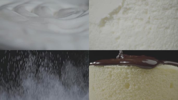 4K蛋糕制作过程细节近景特写镜头拍摄