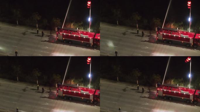 森林火灾救援现场