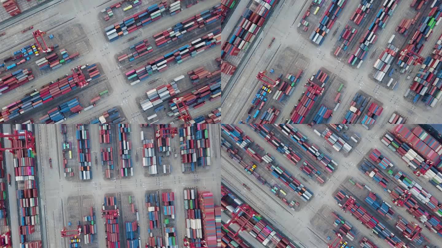 上海城市海港港口商业外贸出口航拍4k