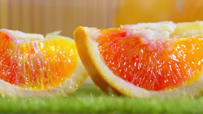 橙子切块展示果粒