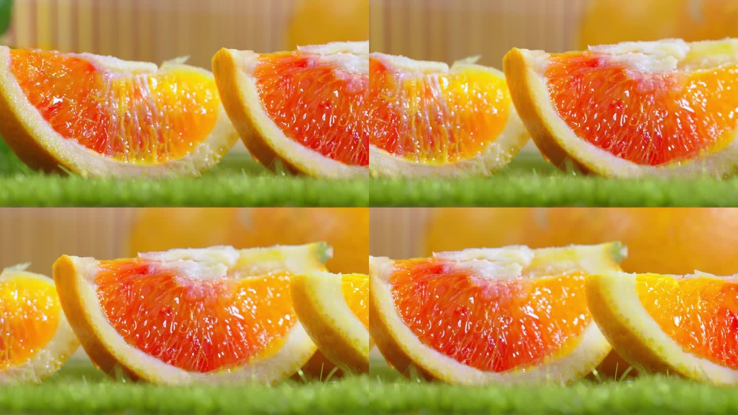 橙子切块展示果粒