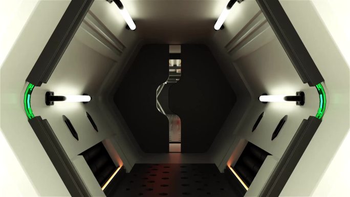透明通道科幻隧道开门动画