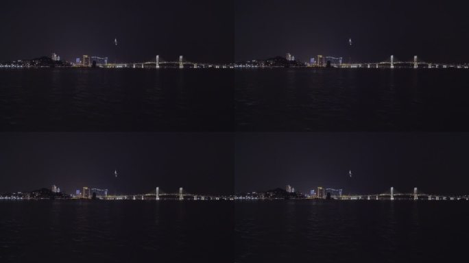 珠海遥望澳门夜景4K