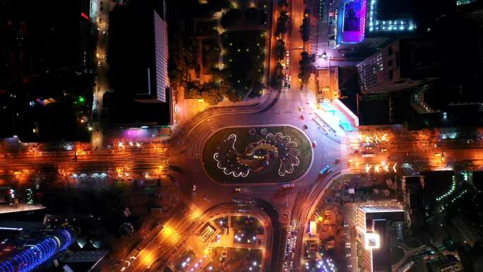 南京城市宣传航拍紫峰大厦夜景延时青年奥体