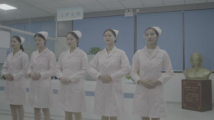 【4K灰度】医院护士护理学院美女