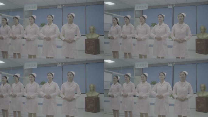 【4K灰度】医院护士护理学院美女