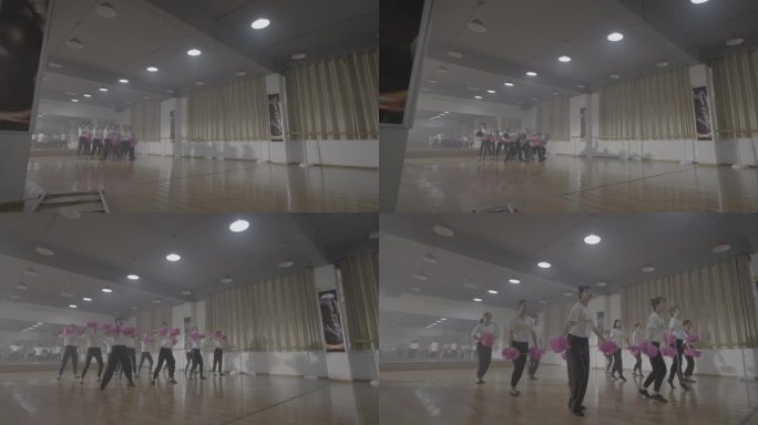 【4K灰度】舞蹈培训中心舞蹈练习
