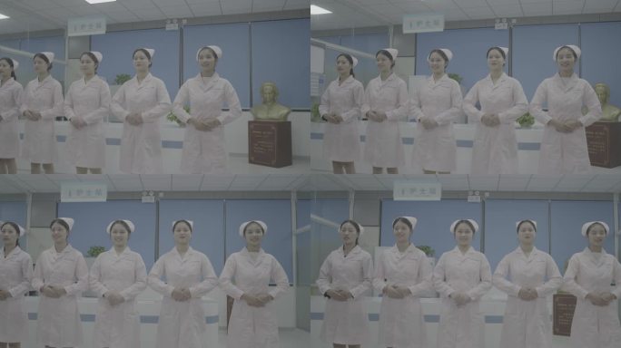 【4K灰度】医院护士护理学院护士站