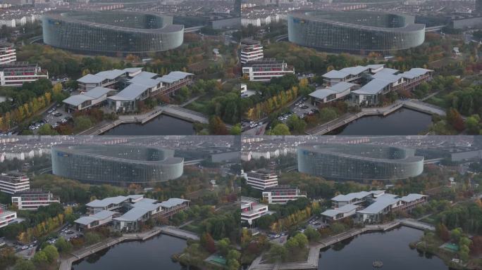 南京徐庄软件园园区夕阳航拍