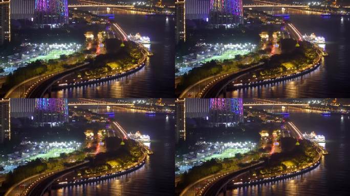 广东广州 俯瞰海珠有轨电车 视频4K