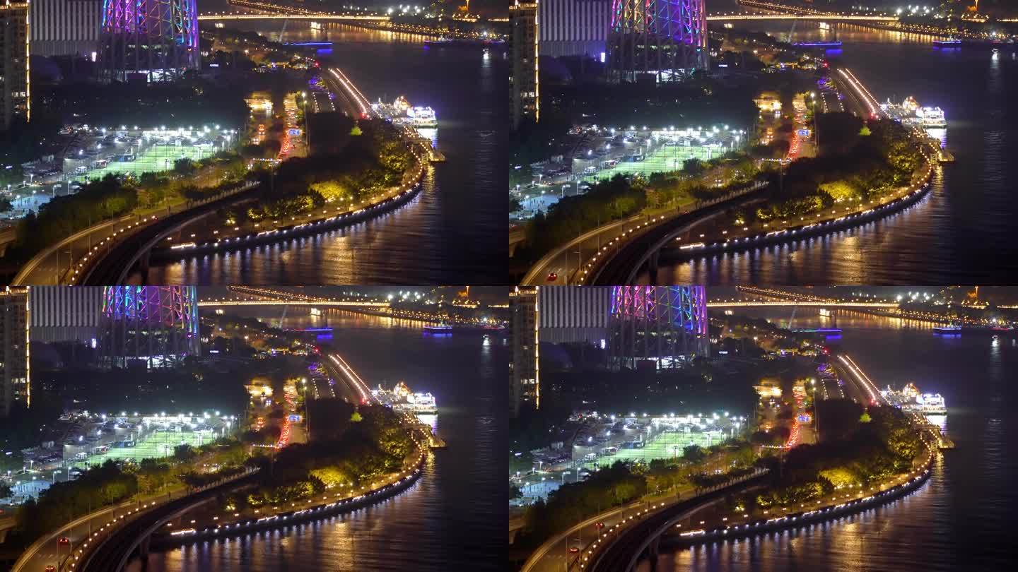广东广州 俯瞰海珠有轨电车 视频4K