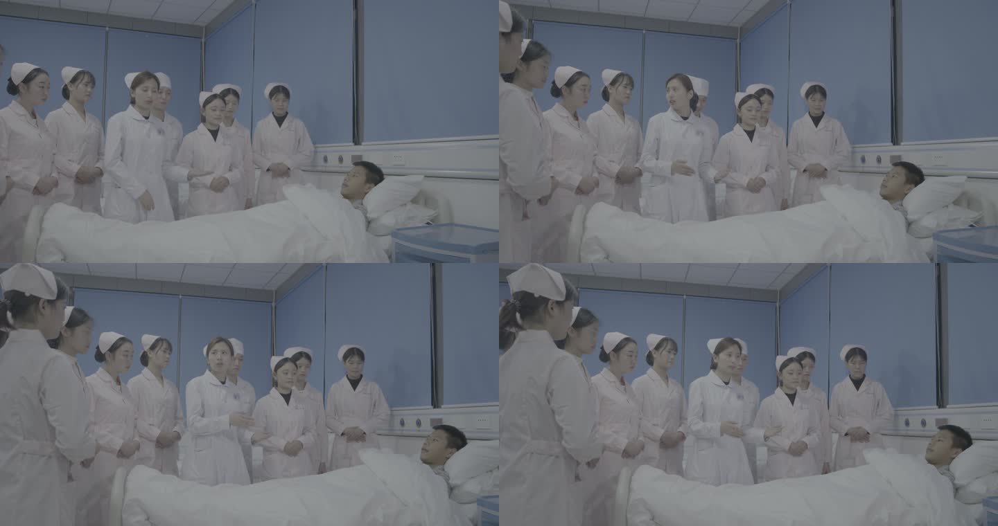 【4K灰度】美女护士讨论交流护理学院