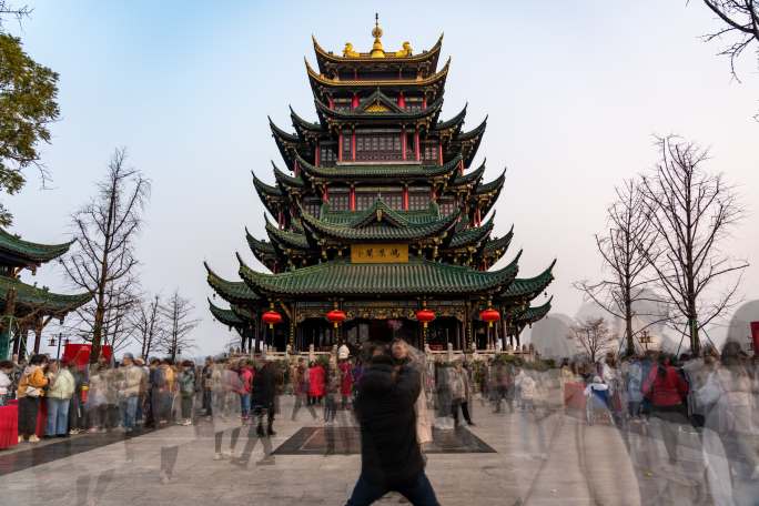 重庆 鸿恩寺建筑 元宵 4K 超清延时